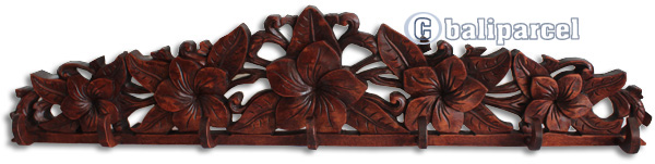 Wooden Wallhanging, Hanger, Made From Suar Wood Brown Polished