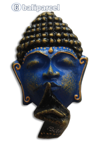 Wooden Buddha Magnet With Handpainted, Hand Carved From Albesia Wood