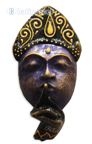 Wooden Buddha Magnet With Handpainted, Hand Carved From Albesia Wood