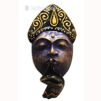 Wooden Buddha Magnet With Handpainted, Hand Carved From Albesia Wood