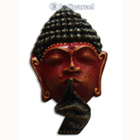 Wooden Buddha Magnet With Handpainted, Hand Carved From Albesia Wood