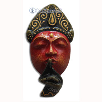 Wooden Buddha Magnet With Handpainted, Hand Carved From Albesia Wood