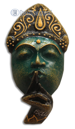 Wooden Buddha Magnet With Handpainted, Hand Carved From Albesia Wood