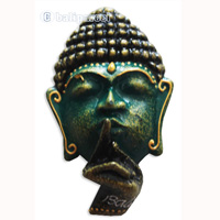 Wooden Buddha Magnet With Handpainted, Hand Carved From Albesia Wood