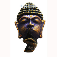 Wooden Buddha Magnet With Handpainted, Hand Carved From Albesia Wood
