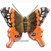 Wooden Batterfly Magnet With Handpainted, Hand Carved From Albesia Wood
