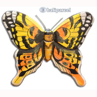 Wooden Batterfly Magnet With Handpainted, Hand Carved From Albesia Wood