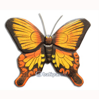 Wooden Batterfly Magnet With Handpainted, Hand Carved From Albesia Wood