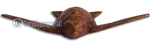 Wooden Turtle, Hand Carved From Hibiscus Wood With Brown Polished