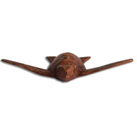 Wooden Turtle, Hand Carved From Hibiscus Wood With Brown Polished