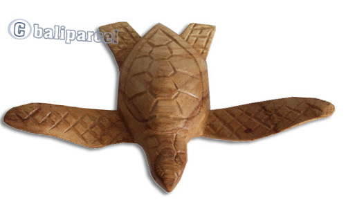 Wooden Turtle, Hand Carved From Hibiscus Wood With Natural Polished