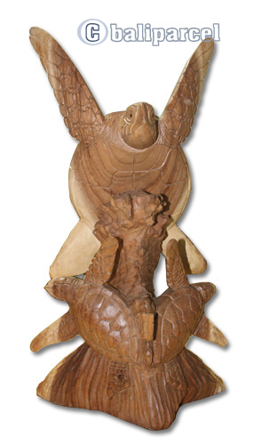 Wooden Turtle, Hand Carved From Suar Wood With Natural Polished