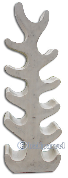 Wooden Wine Bottle Rack, Handcrafted From Suar Wood With White Wash Colour