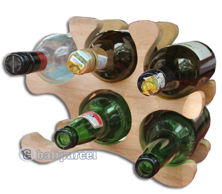 Wooden Wine Bottle Rack, Handcrafted From Wany Wood With Natural Polished