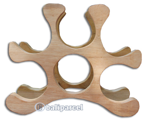 Wooden Wine Bottle Rack, Handcrafted From Wany Wood With Natural Polished