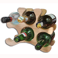 Wooden Wine Bottle Rack, Handcrafted From Wany Wood With Natural Polished