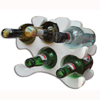 Wooden Wine Bottle Rack, Handcrafted From Wany Wood With White Wash Colour