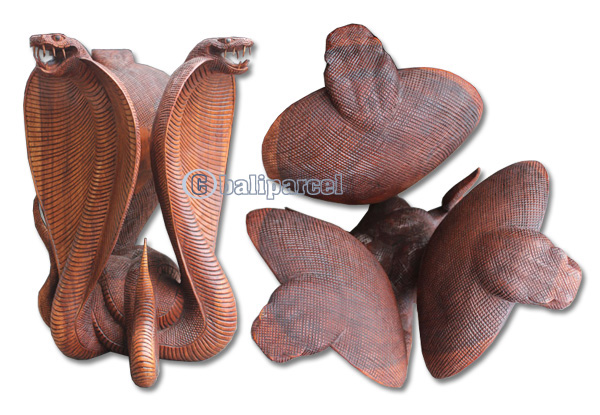 Wooden Cobra Table, Handcrafted From Suar Wood, Included Glass 8ml