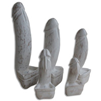  Wooden Ashtray Penis, Handcrafted From Jempinis Wood With White Wash