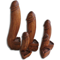  Wooden Ashtray Penis, Handcrafted From Jempinis Wood With Brown Polished