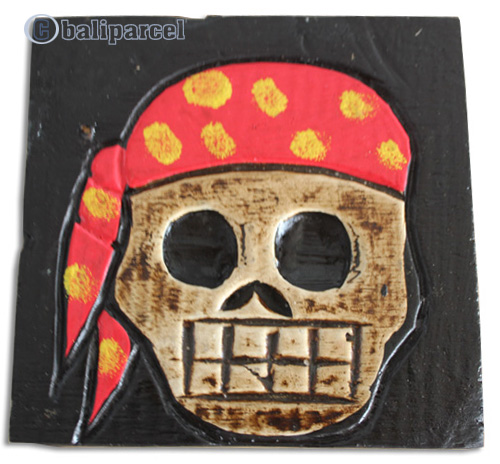 Box Skull, Handmade From Albesia Wood