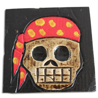 Box Skull, Handmade From Albesia Wood