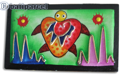 Wooden Box With Painted, Hand Carved From Albesia Wood
