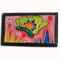 Wooden Box With Painted, Hand Carved From Albesia Wood