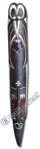 Wooden Mask With Mosaic, Hand Carved From Albesia Wood