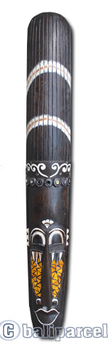 Wooden Mask With Mosaic, Hand Carved From Albesia Wood