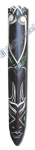 Wooden Mask With Mosaic, Hand Carved From Albesia Wood