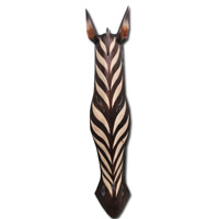 Wooden Mask, Hand Carved From Albesia Wood