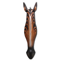 Wooden Mask, Hand Carved From Albesia Wood