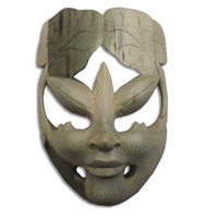 Wooden Mask Carving, Hand Carved From Waru Wood