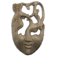 Wooden Mask Carving, Hand Carved From Waru Wood