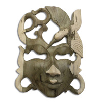 Wooden Mask Carving, Hand Carved From Waru Wood