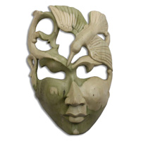 Wooden Mask Carving, Hand Carved From Waru Wood