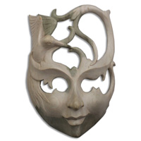 Wooden Mask Carving, Hand Carved From Waru Wood