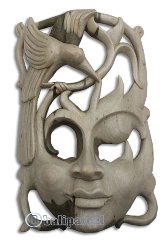 Wooden Mask Carving, Hand Carved From Waru Wood