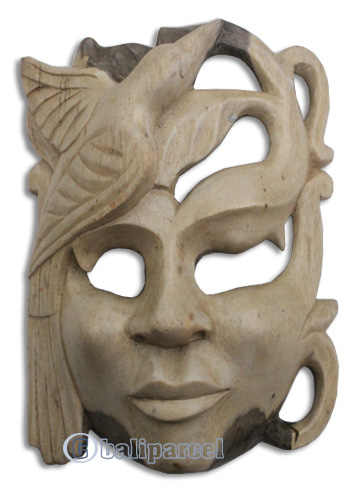 Wooden Mask Carving, Hand Carved From Waru Wood