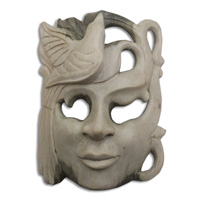 Wooden Mask Carving, Hand Carved From Waru Wood