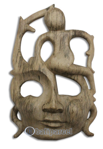 Wooden Mask Carving, Hand Carved From Waru Wood