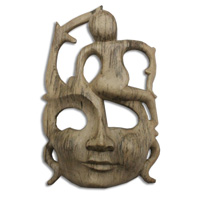 Wooden Mask Carving, Hand Carved From Waru Wood