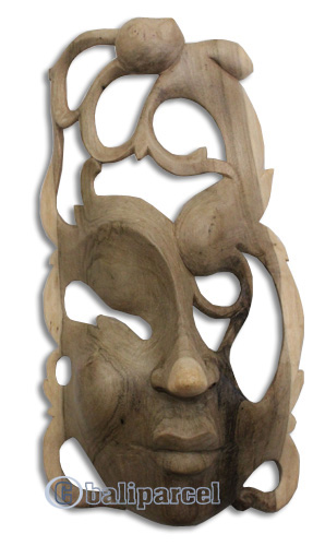 Wooden Mask Carving, Hand Carved From Waru Wood