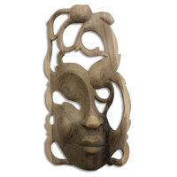 Wooden Mask Carving, Hand Carved From Waru Wood