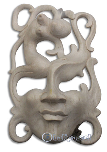 Wooden Mask Carving, Hand Carved From Waru Wood