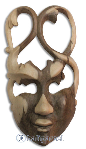 Wooden Mask Carving, Hand Carved From Waru Wood