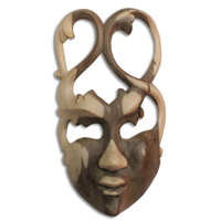 Wooden Mask Carving, Hand Carved From Waru Wood
