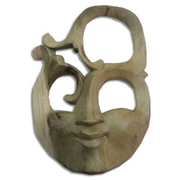Wooden Mask Carving, Hand Carved From Waru Wood