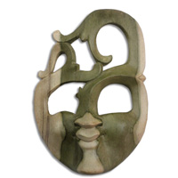 Wooden Mask Carving, Hand Carved From Waru Wood